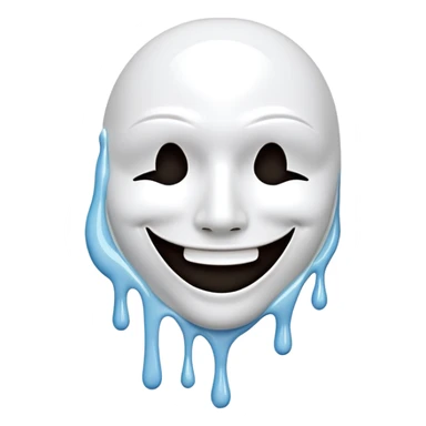 Smile mask being taken off a melting smile sticker