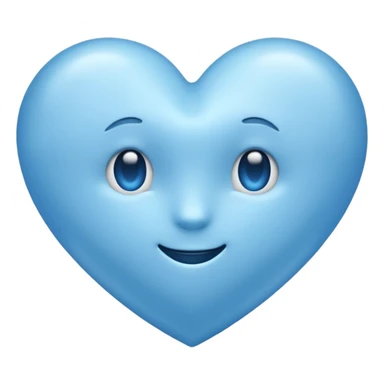 Soft blue love emoji sticker