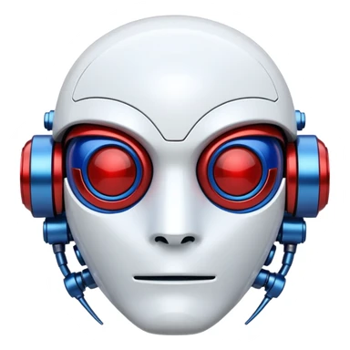 Futuristic robot with Russian flag colors incorporated in its design sticker