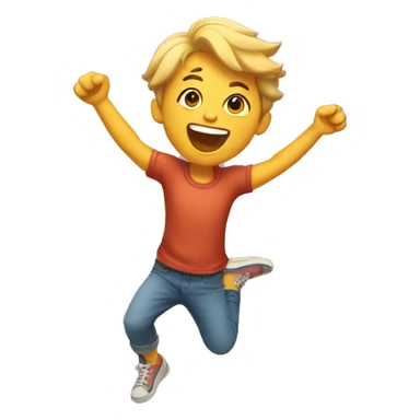 Jumping up and down excited sticker