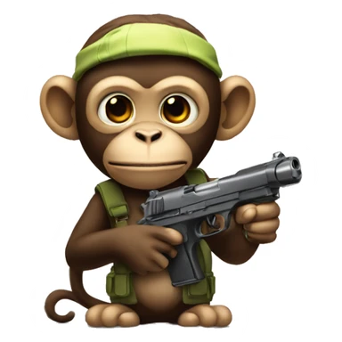 Monkey with a Toy gun sticker