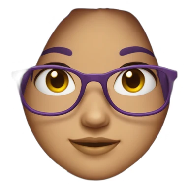 A purple haired girl with glasses sticker