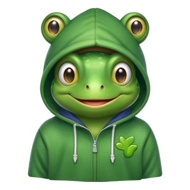 frog wearing a hoodie sticker