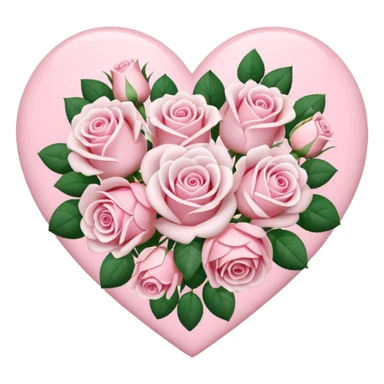 pastel roses in a heart bouquet sticker
