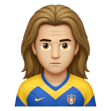 long haired soccer player blue yellow jersey sticker