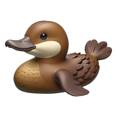 cinematic-platypus-realistic-full-body-floating-emoji,-streamlined-brown-body-gliding-through-calm-river-waters,-wide-duckbill-tipped-up-curiously,-webbed-paws-paddling-gently,-dense-water-resistant-fur-slick-and-shimmering,-flat-tail-rippling-the-water’s-surface,-simplified-yet-realistic-focused-features,-highly-detailed,-glowing-with-an-earthy-wet-radiance sticker