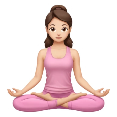 brunette yoga girl light pink clothes n sticker