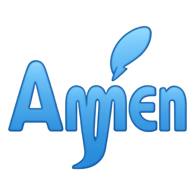 blue word "amen" simple font sticker