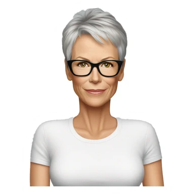 super realistic jamie lee curtis wearing tee sticker