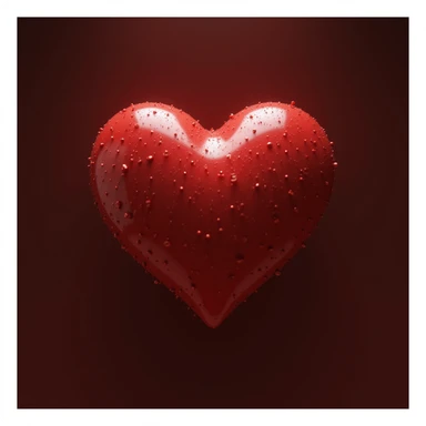 red heart, photorealistic style sticker