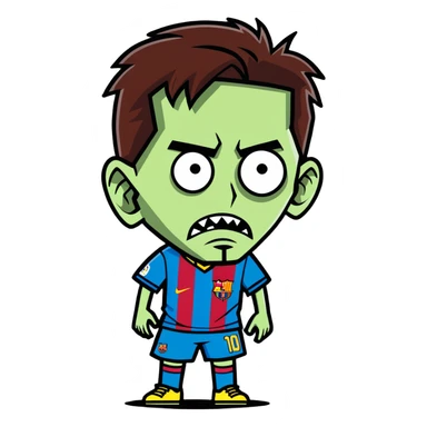 Lionel Messi as a zombie sticker