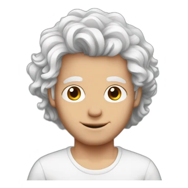 red hair guy white wavy hair black moletom sem barba sticker