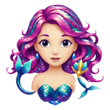 Glitter mermaid sticker