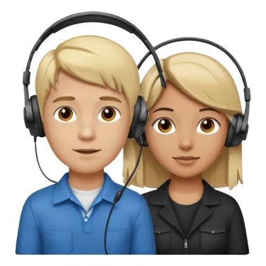 pc gamer very blonde boy and latina girl with brown hair  headsets sticker