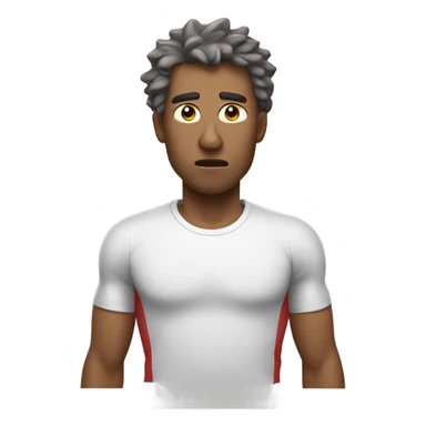 very tired man in sports clothes sticker