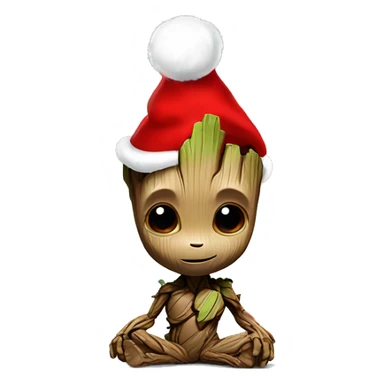 baby groot in a santa hat sticker