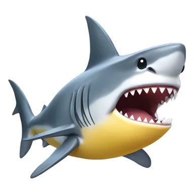 Shark with a yellow face  sticker