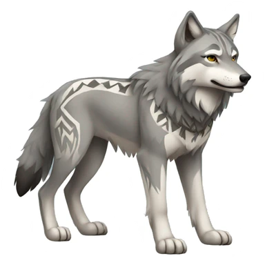 GreyWolf With Tribal Markings Full Body sticker
