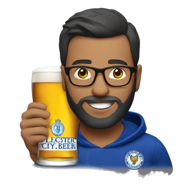 leicester city fan holding pint of beer sticker