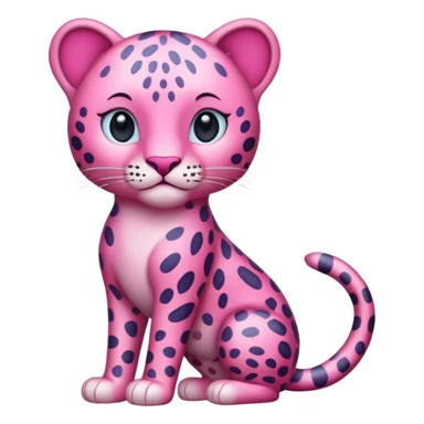 Emoji leopardo rosa cuerpo entero sticker