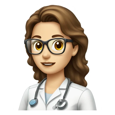 Women X-ray technologist with brown hair taking an X-ray  sticker