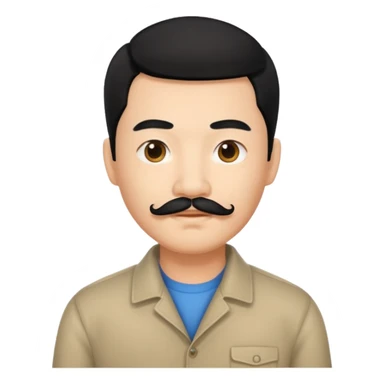 chinese guy w,th black hair and mustache sticker