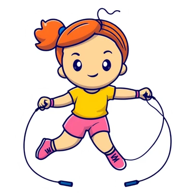 Girl jumping rope sticker