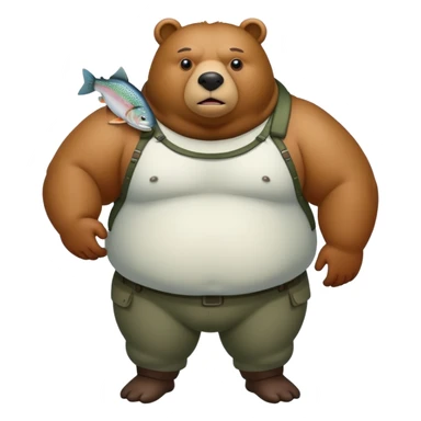 trota with bear arms and overweight human body sticker