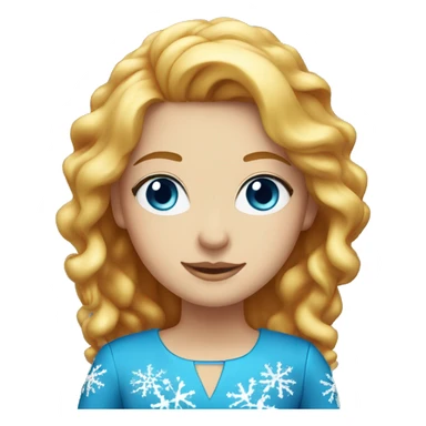 Blonde and red hair with blue eyes in Christmas dress sticker
