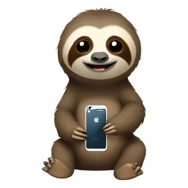 sloth with an iphone  sticker
