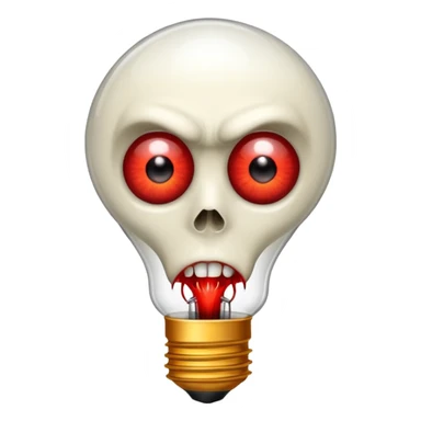 bulb with vampire eyes sticker
