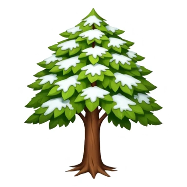 A tree with a little snow on top, symbolizing the end of winter and the beginning of summer. sticker