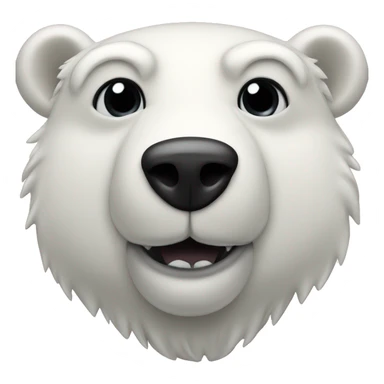 bust of an anthropomorphic polar bear with black hair in its head and three black dots in its muzzle sticker