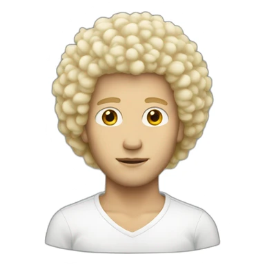 Blonde white man with afro sticker