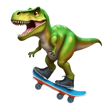 T rex wearing skates sticker