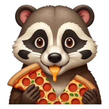 badger eating pizza  sticker