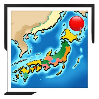 japan county map sticker