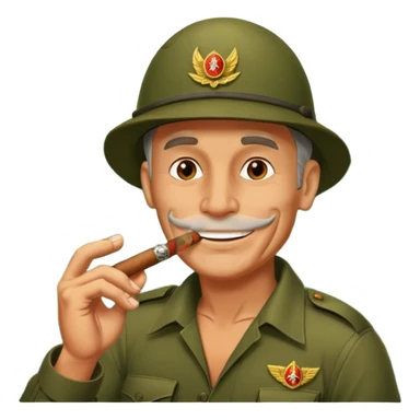old school jungle commando smoking a cigar with a grin sticker