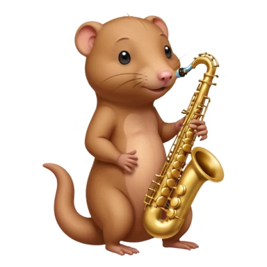 naked mole rat with a saxophone  sticker