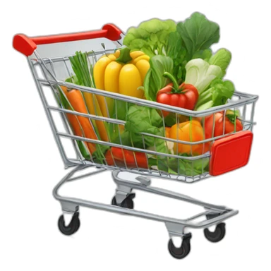shopping cart with vegetables sticker