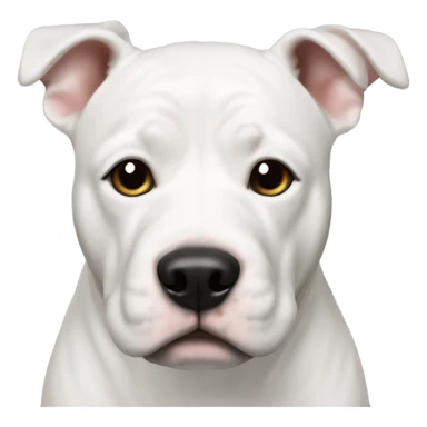 White stafford shire bull terrier with black nose sticker