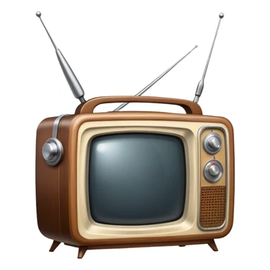 Old vintage television with antenna sticker