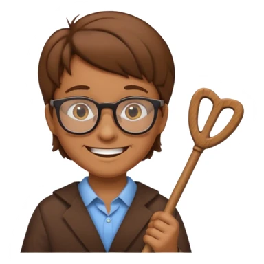 A cartoon character teaching with stick sticker