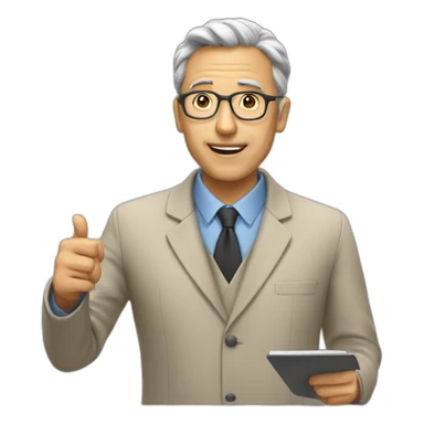 Professor explaining on the board sticker