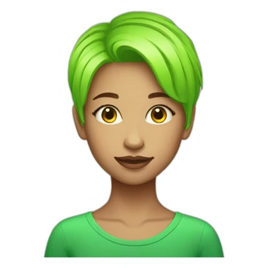 Fluorescent Green short hair girl sticker