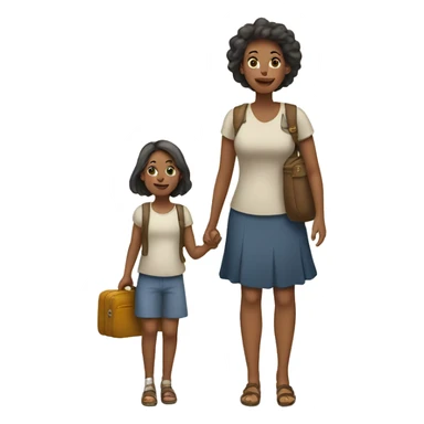 mother and daughter travelers sticker