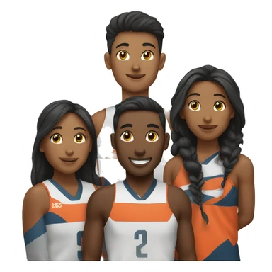 ethnic team raising fis sticker