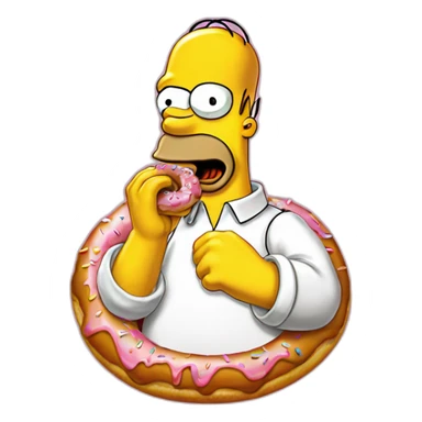 Homer simpson eat a donut sticker