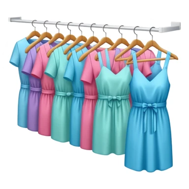 Clothing Store – racks of folded shirts and hanging dresses.

 sticker