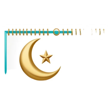Ramadan calendar  gold and turkis  sticker
